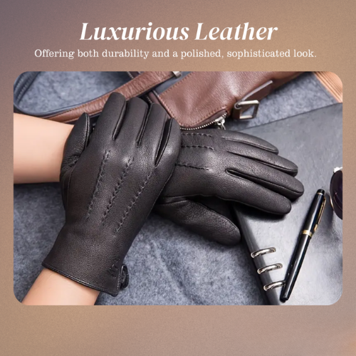Henry | Deer Pattern Goatskin Winter Gloves for Men
