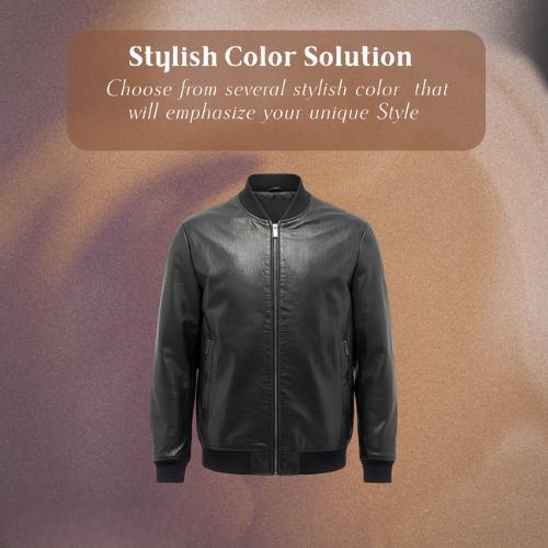 Raymund | Zip-Up Black Bomber Leather Jacket