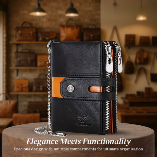 Roque | Leather Chain Strap with Multiple Compartments | Wallet