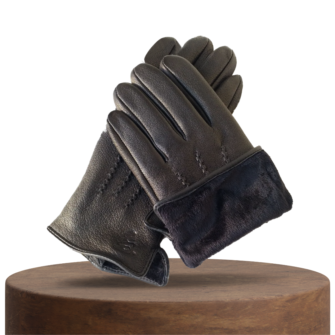Henry | Deer Pattern Goatskin Winter Gloves for Men