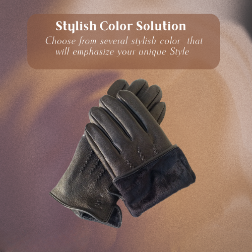 Henry | Deer Pattern Goatskin Winter Gloves for Men