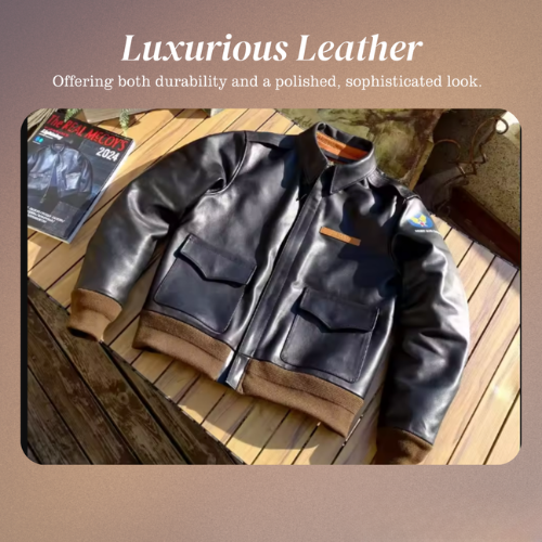 Samuel | Military Style A-2 Flight Leather Jacket