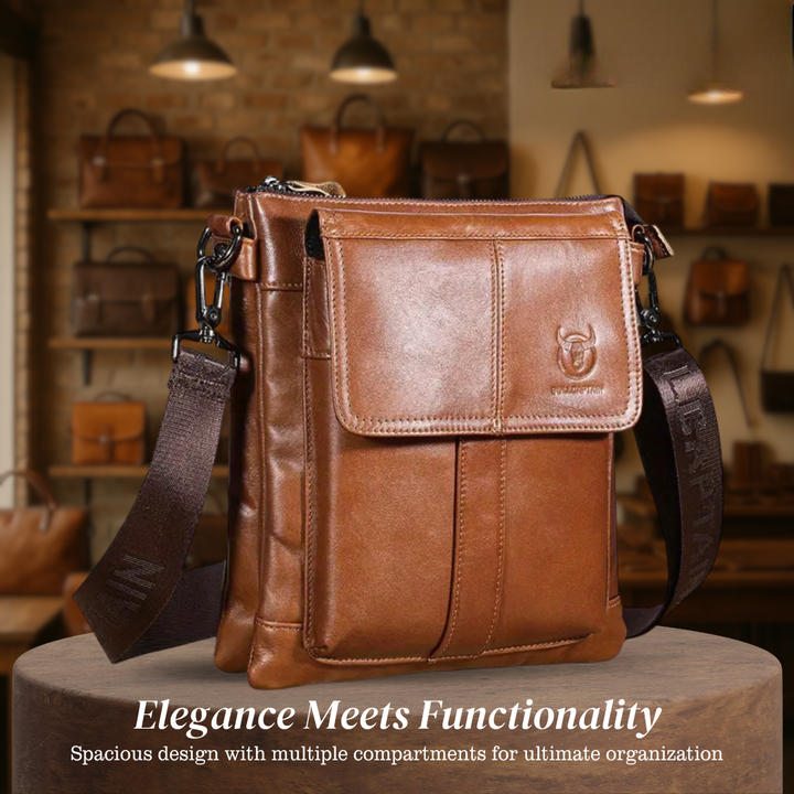 Nathan - Slim Leather Crossbody with Flap Pocket Design