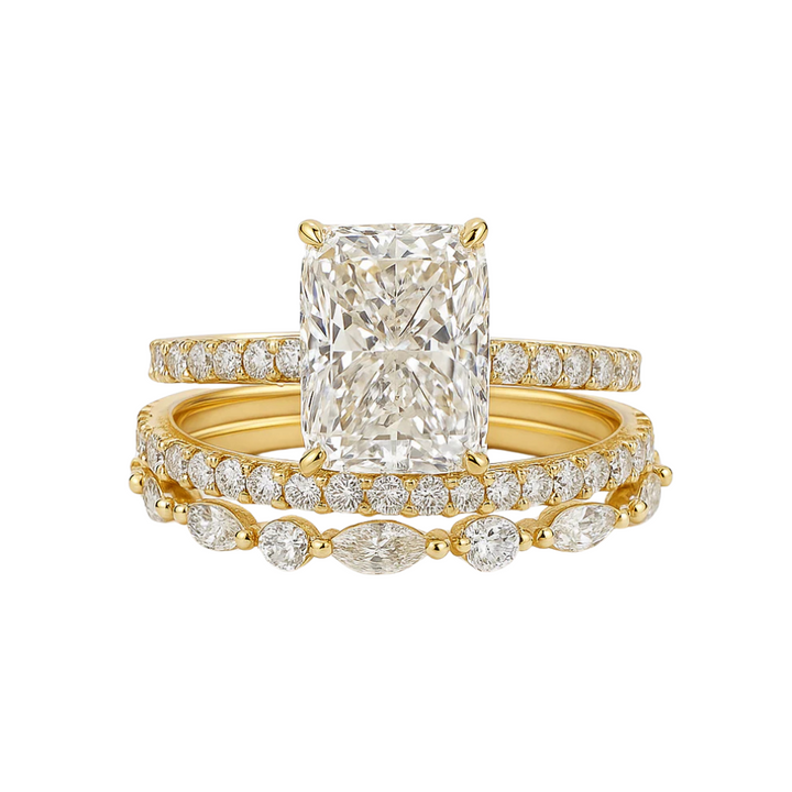 Jaily 3PC Wedding Ring Set | 18K Gold