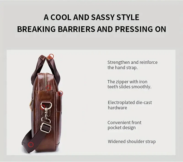 Tyler - Vintage Leather Crossbody Briefcase