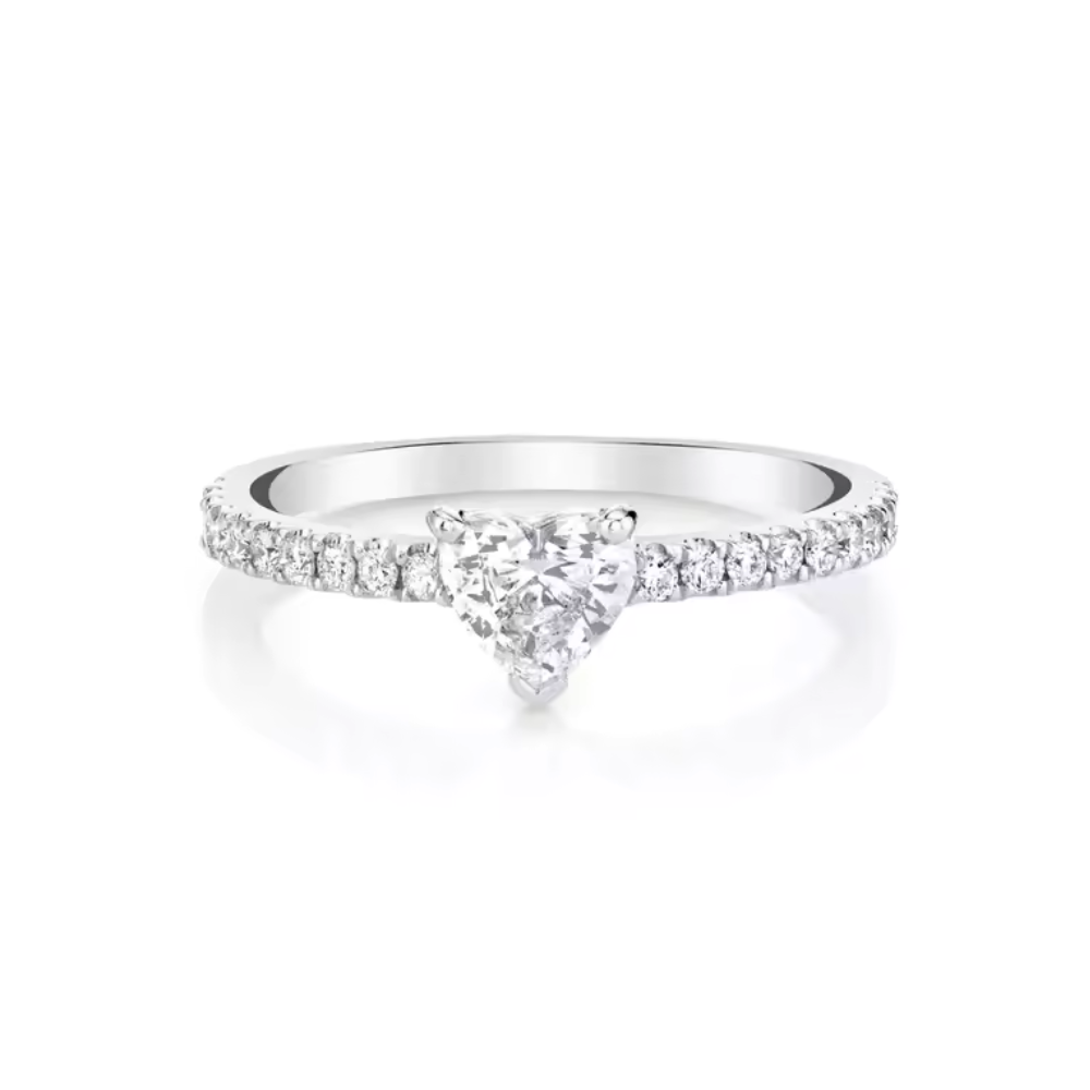 Heart CZ Gold Engagement Ring