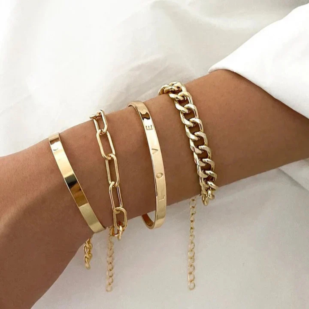 Elan Mercer Bracelet Set | 18K Gold
