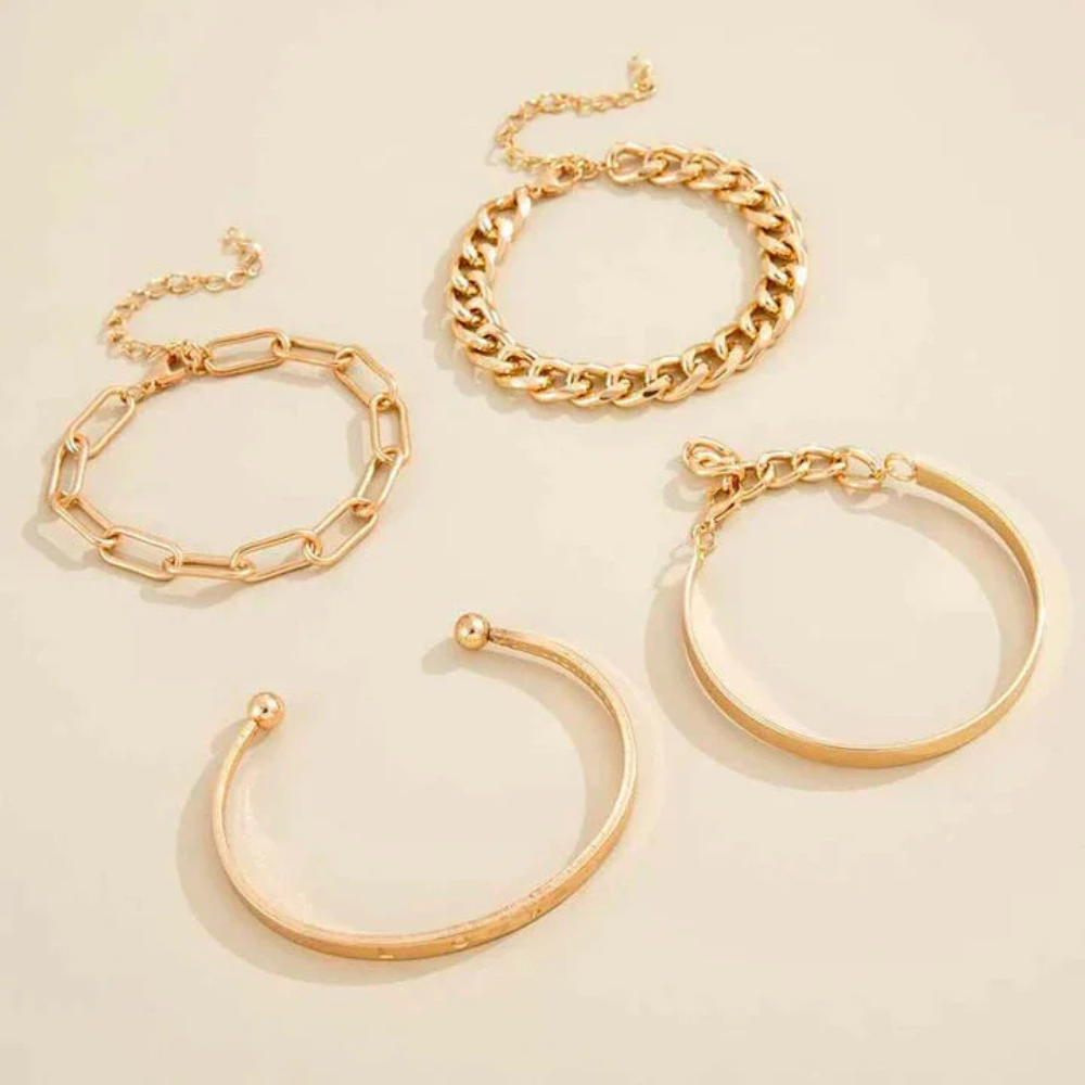 Elan Mercer Bracelet Set | 18K Gold