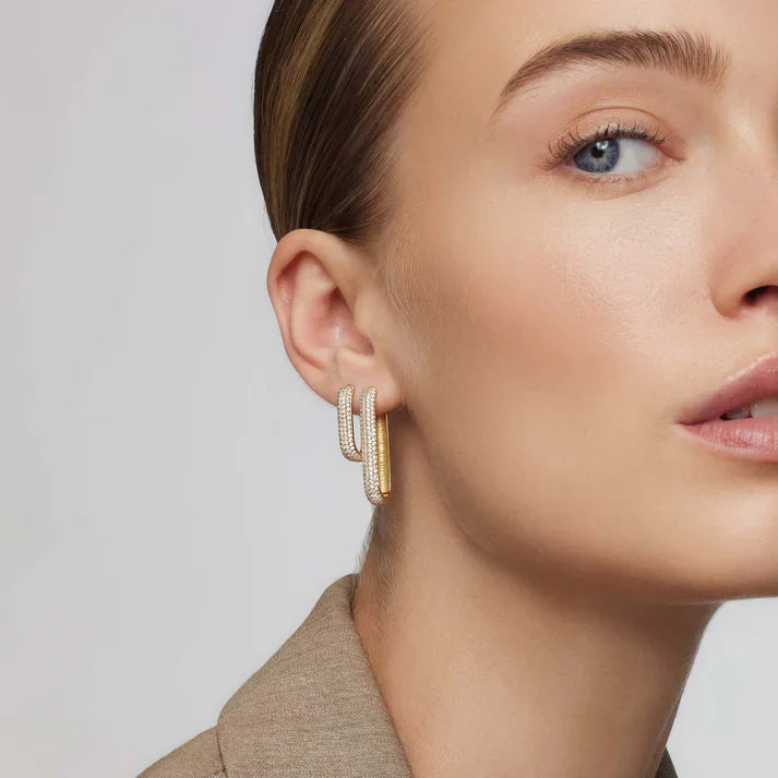 Icon Pavé Hoops | Gold 18k
