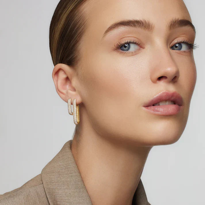 Icon Pavé Hoops | Gold 18k