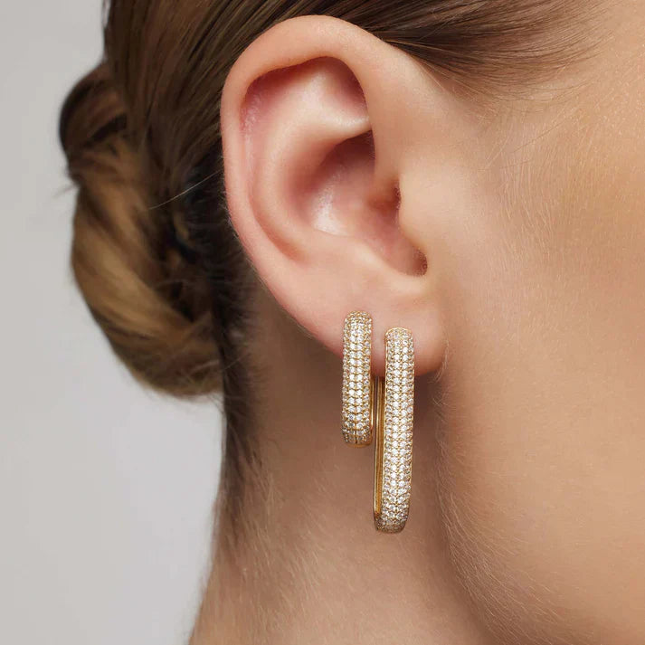 Icon Pavé Hoops | Gold 18k
