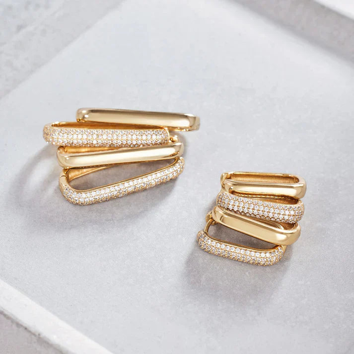 Icon Pavé Hoops | Gold 18k