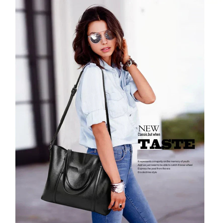 Refined Leather Shoulder Bag