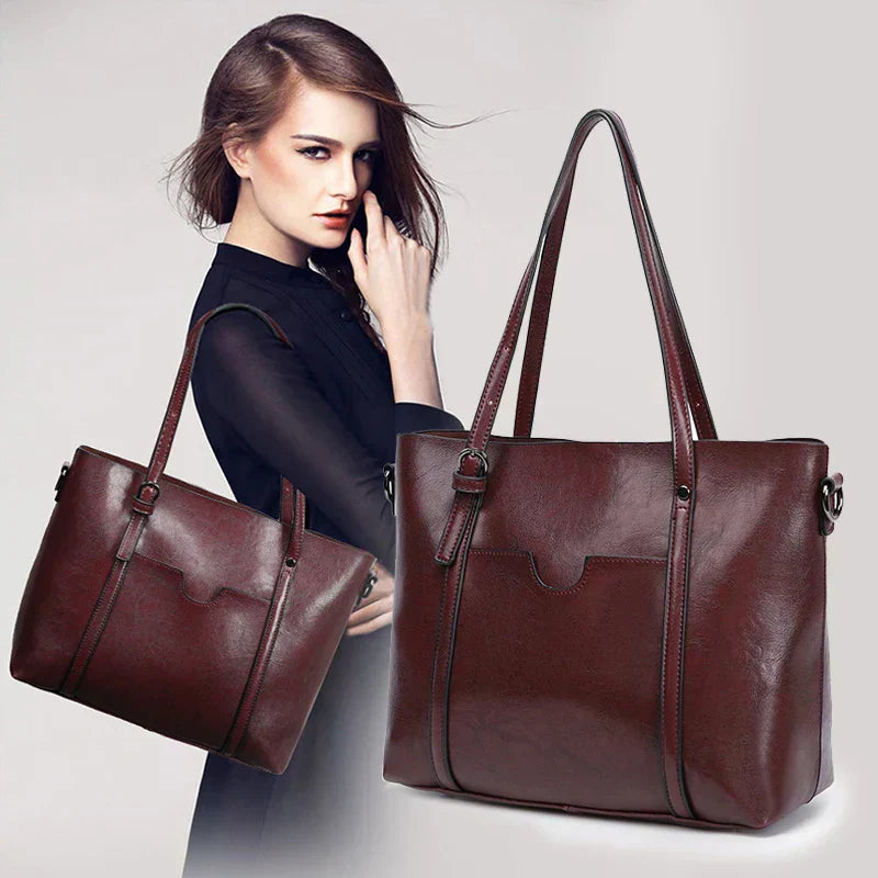 Refined Leather Shoulder Bag
