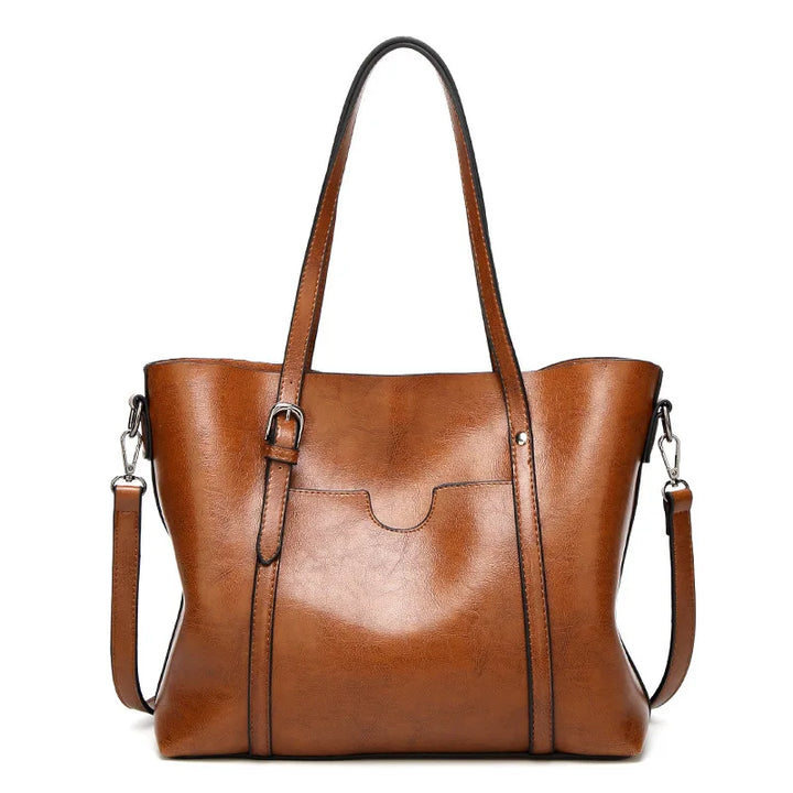 Refined Leather Shoulder Bag