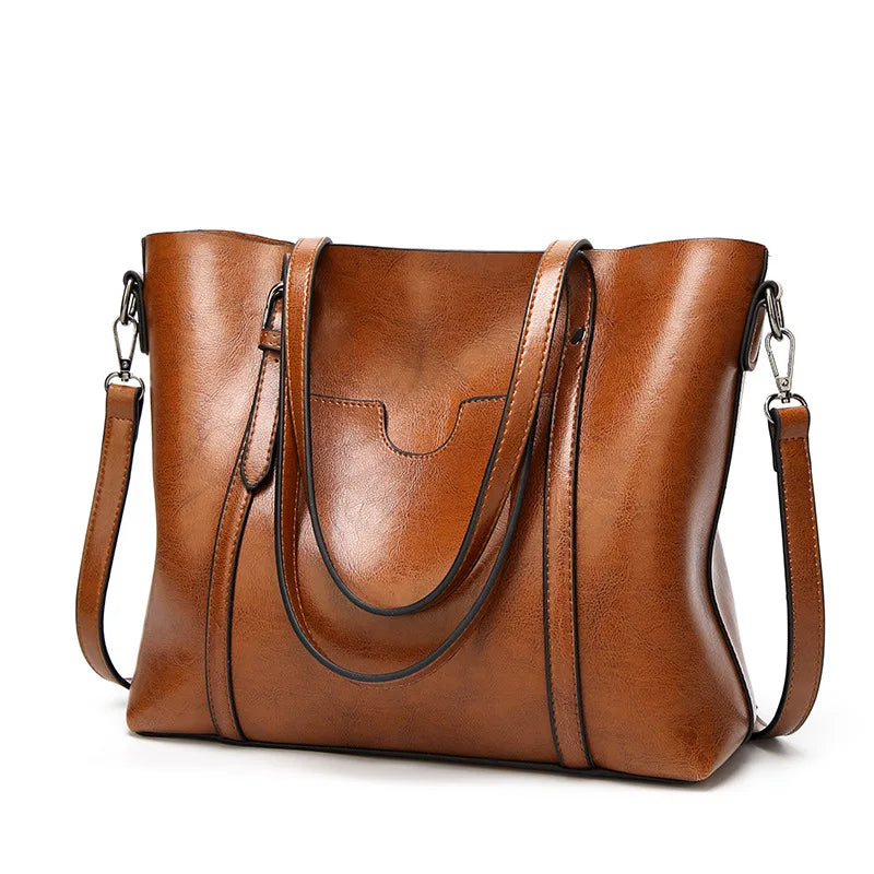 Refined Leather Shoulder Bag