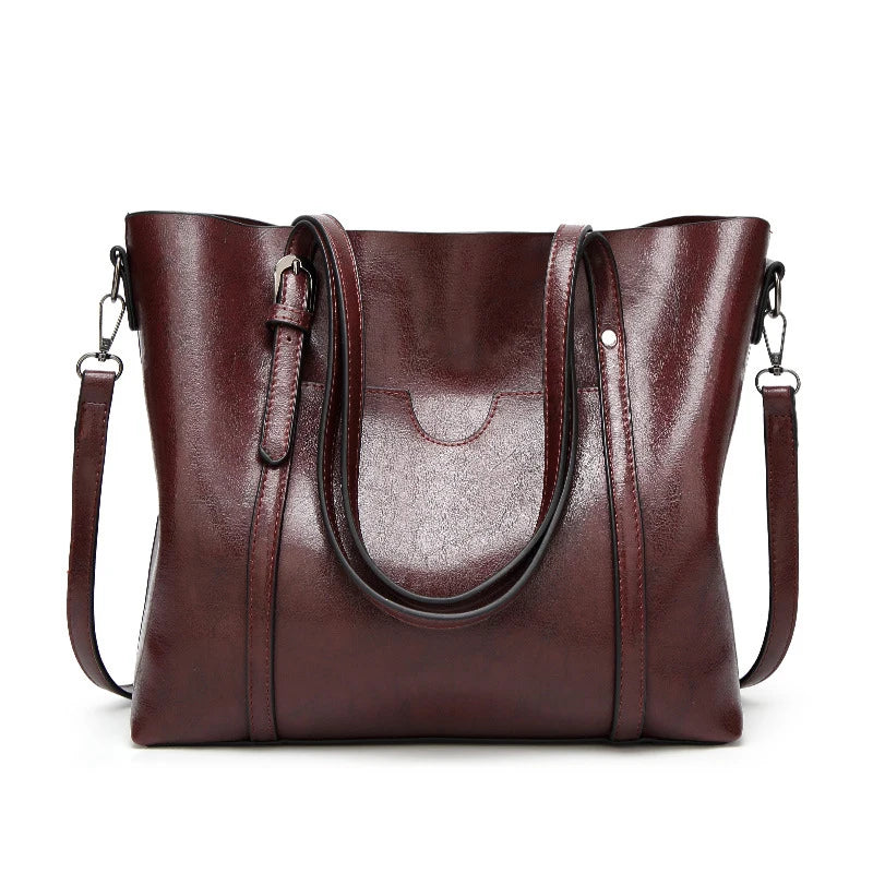 Refined Leather Shoulder Bag