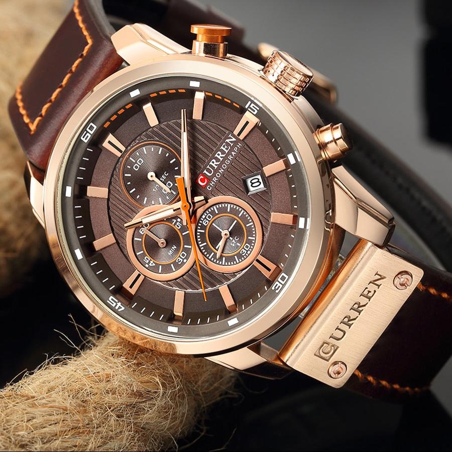 Elegant Leather-Band Quartz Watch