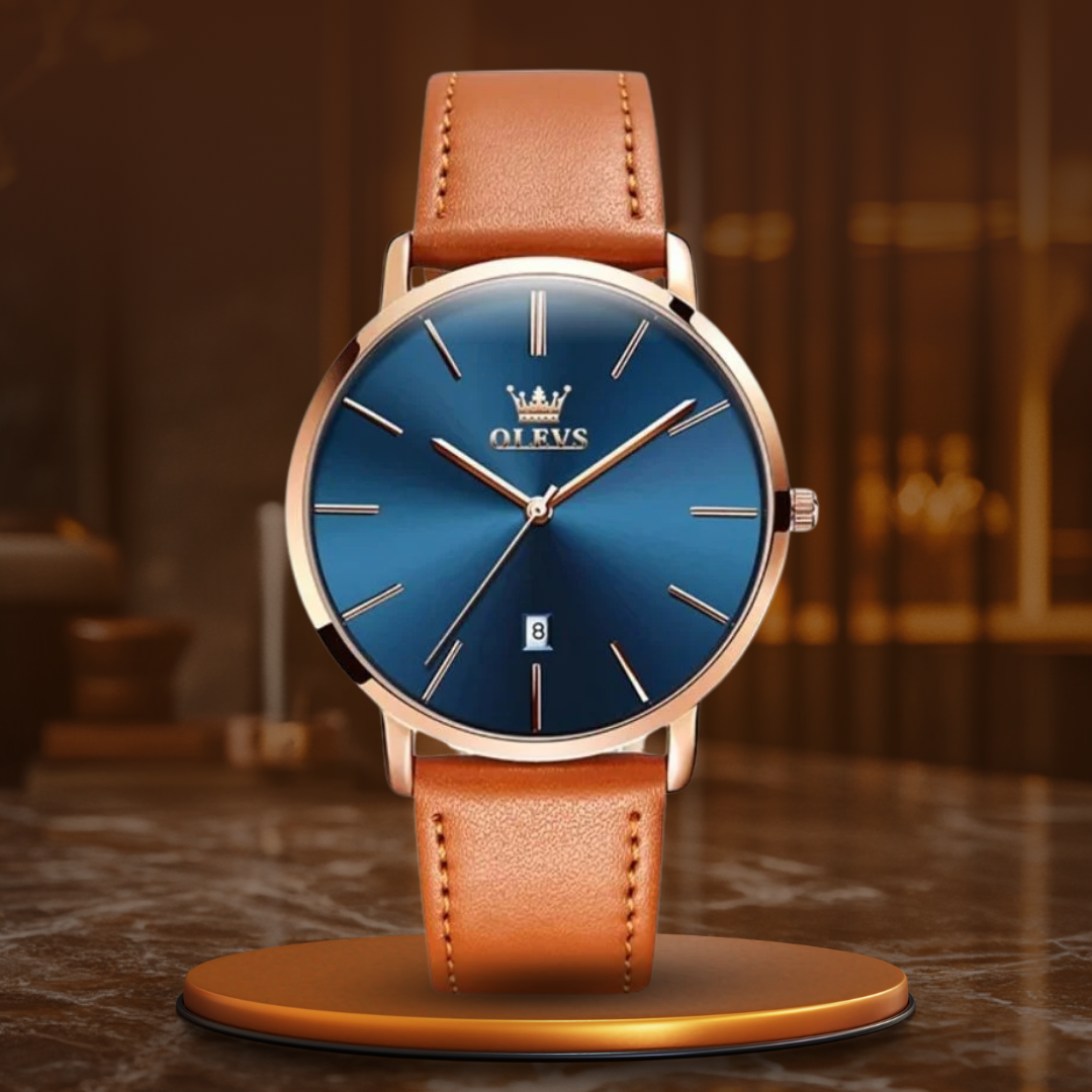 Vintage Car-Inspired Leather Watch