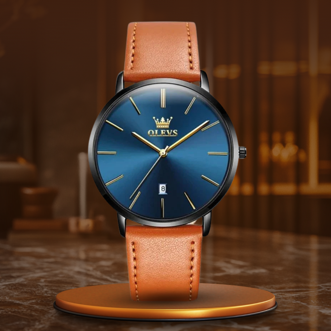 Vintage Car-Inspired Leather Watch