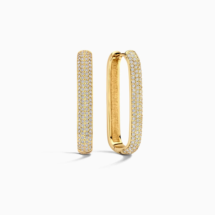 Large Icon Pavé Hoops | Gold 16k