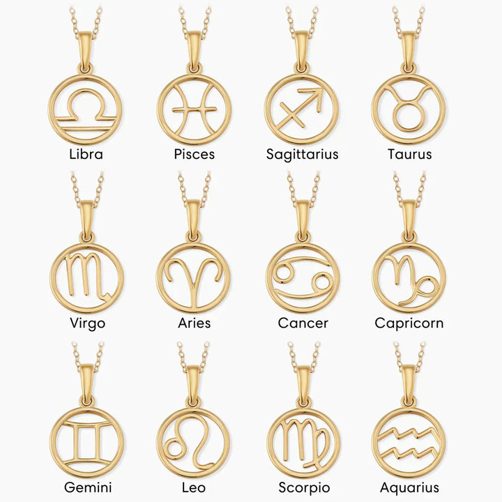 Zodiac sign necklace | Gold 18k