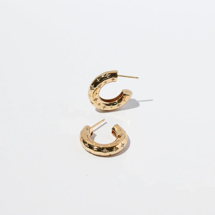 Cosmic Hoop Earrings | Gold 16k