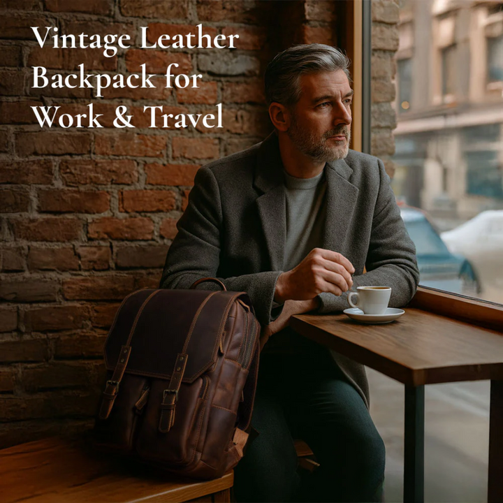 Robert - Retro Leather Travel Backpack