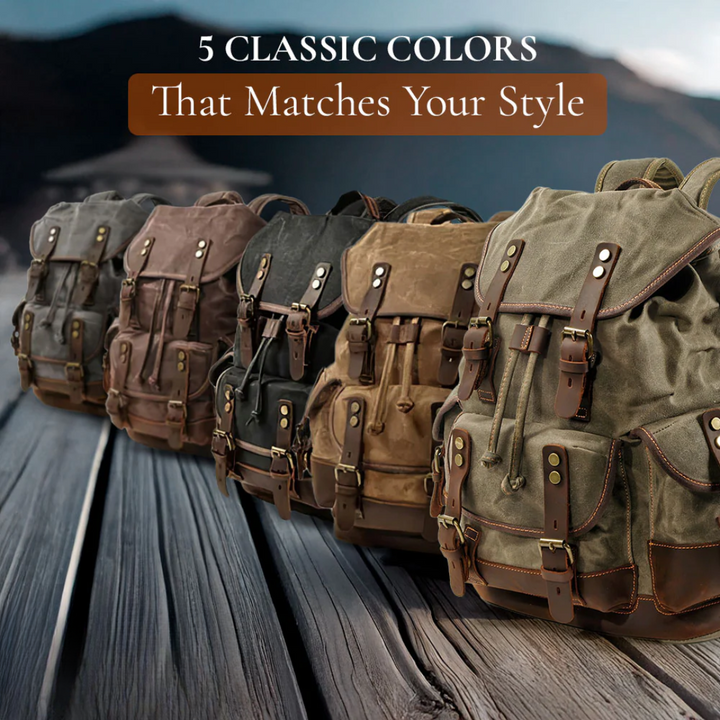John - Heavy-Duty Canvas Hiking Backpack