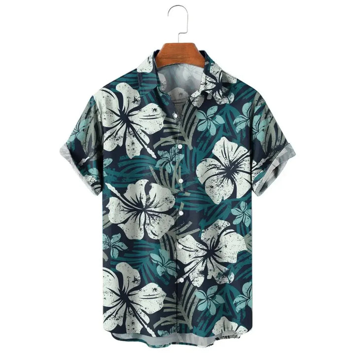 Men's Shirt Tropical Plants Pattern 3D Print Tops Summer Casual Holiday Shirt New Button Lapel Short Sleeves Unisex Clothing
