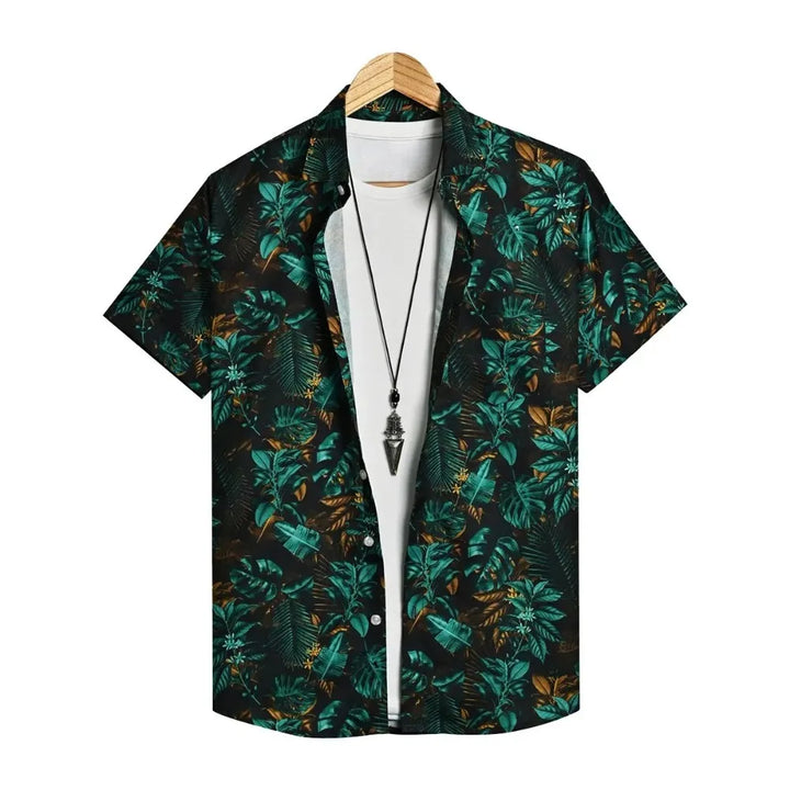 Men's Shirt Tropical Plants Pattern 3D Print Tops Summer Casual Holiday Shirt New Button Lapel Short Sleeves Unisex Clothing