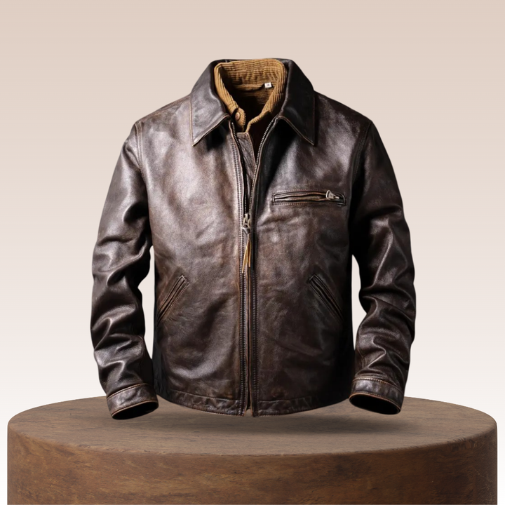 Magnus | Men’s Dark Brown Classic Style Leather Jacket
