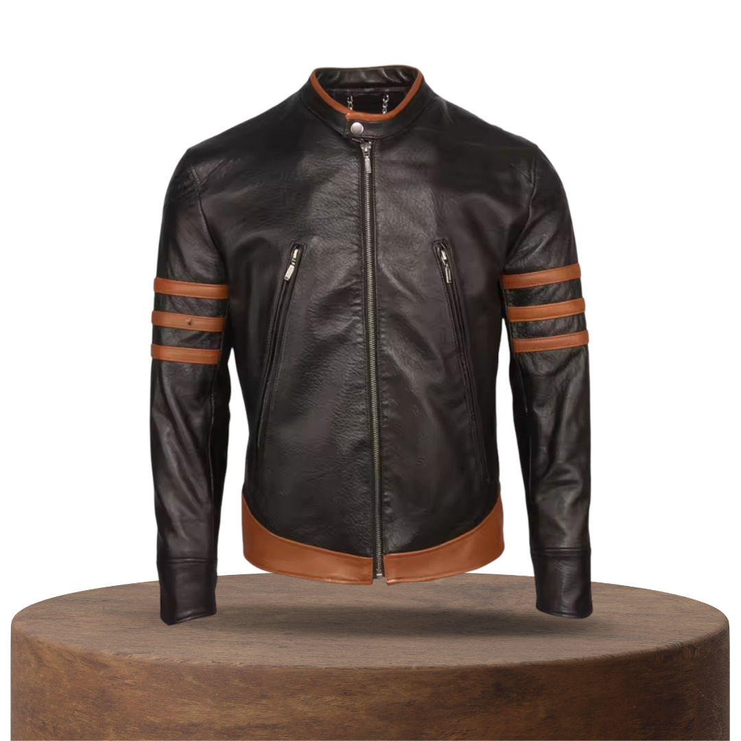 Evan | Men’s Wolverine Motorcycle Leather Jacket