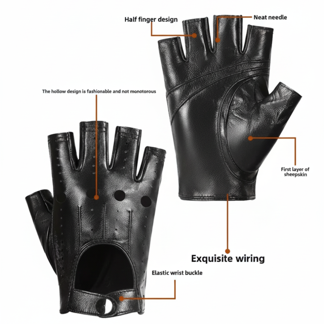 Florian | Perforated Leather Motorcycle Gloves