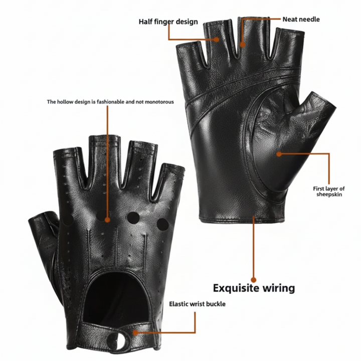 Florian | Perforated Leather Motorcycle Gloves