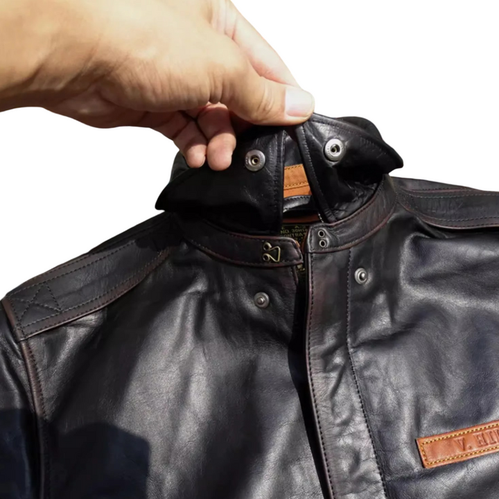 Samuel | Military Style A-2 Flight Leather Jacket