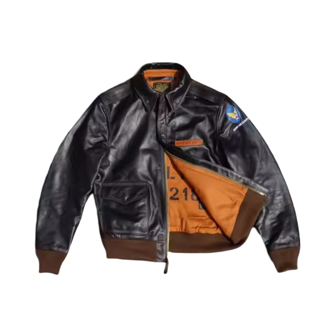 Samuel | Military Style A-2 Flight Leather Jacket