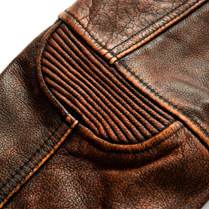 Leif | Retro Slim Fit Leather Motorcycle Jacket