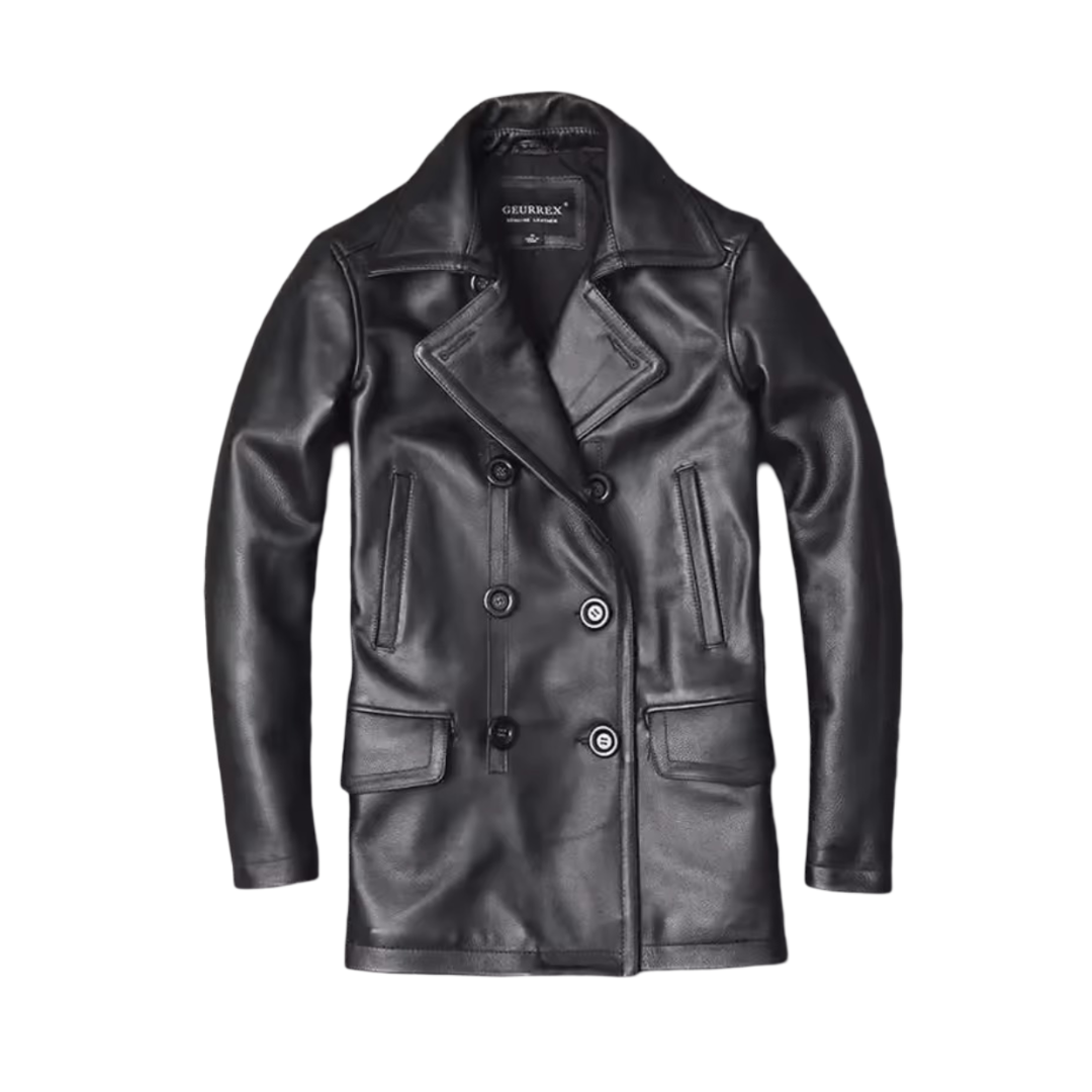Ford | Men's Cowhide Double-Breasted Leather Jacket