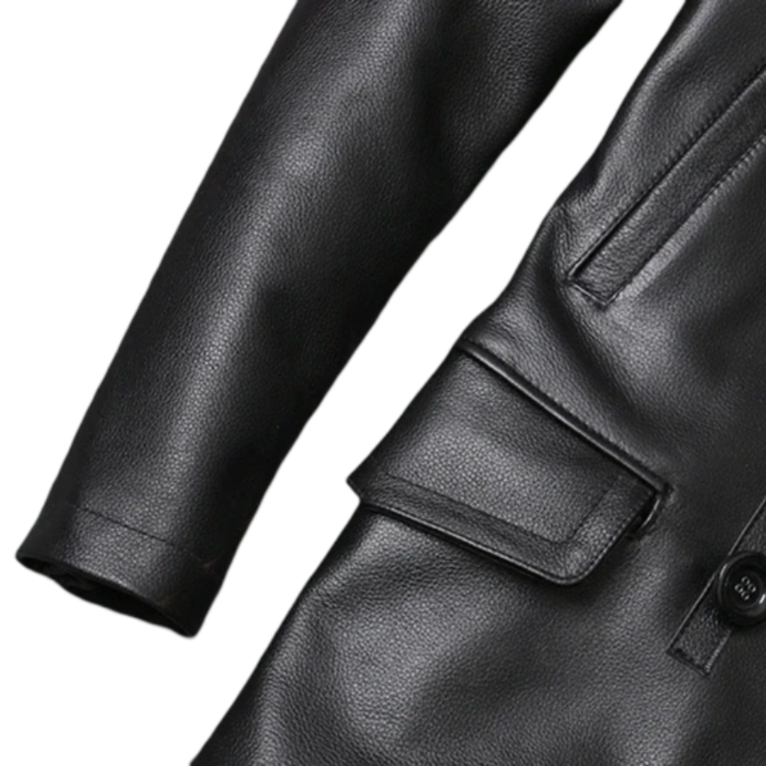 Ford | Men's Cowhide Double-Breasted Leather Jacket