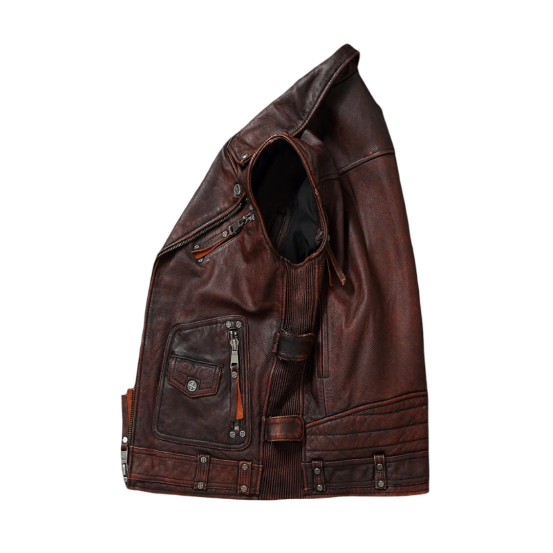Viggo | Vintage Distressed Leather Vest