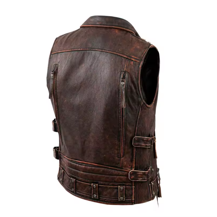Viggo | Vintage Distressed Leather Vest