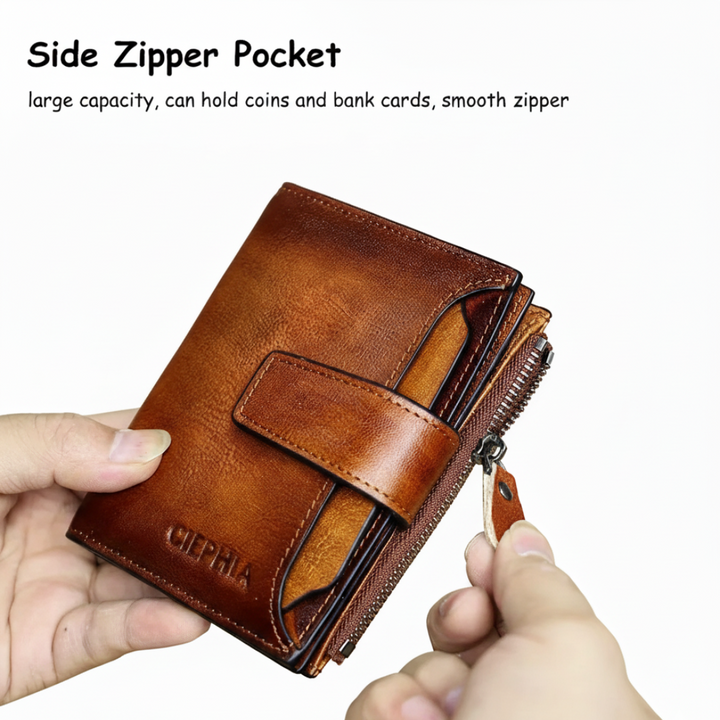 Callum | Vintage Leather RFID Duo-fold Wallet