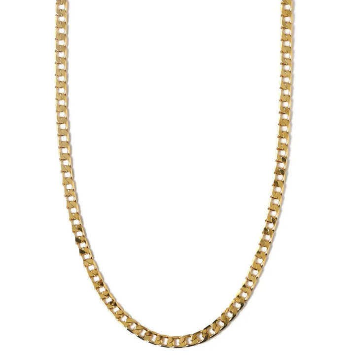 Flat Link Curb Chain Necklace | 16K Gold