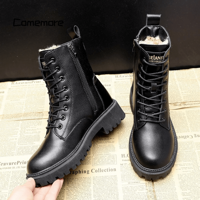 Polished Black Leather Boots