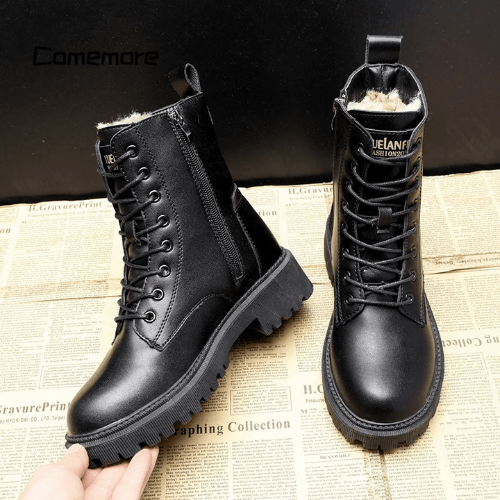 Polished Black Leather Boots