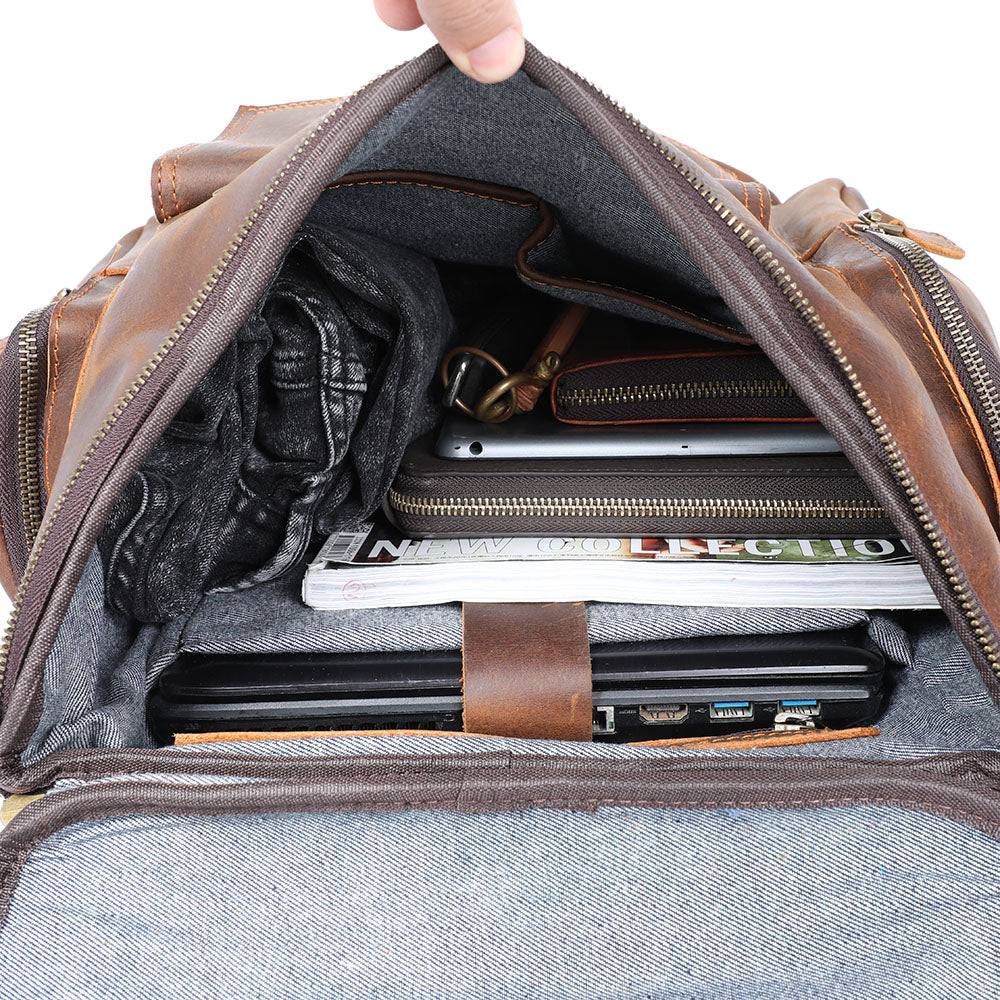 Charles - Men’s Leather Laptop Backpack