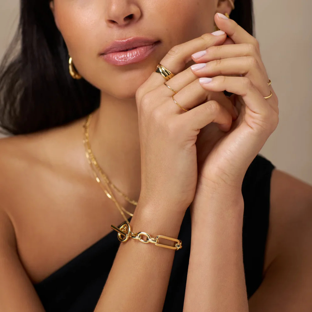 Link T-Bar Bracelet | 16K Gold