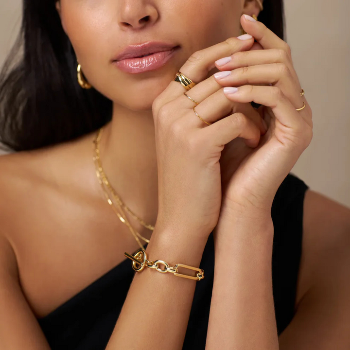 Link T-Bar Bracelet | 16K Gold